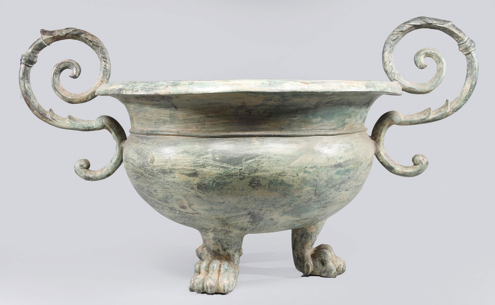 Large Chinese Copper Footed Jardiniere (1 of 3)