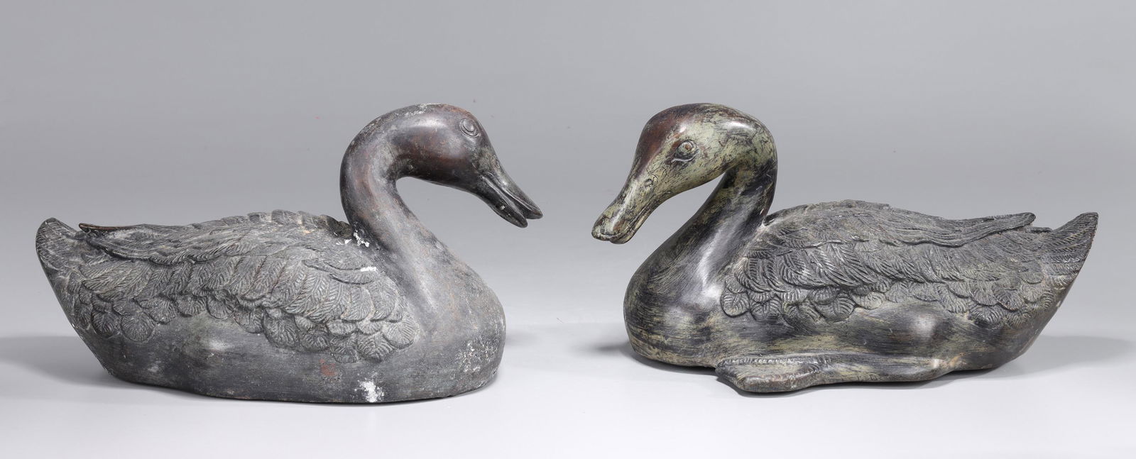 Pair of Chinese Bronze Metal Ducks (1 of 8)