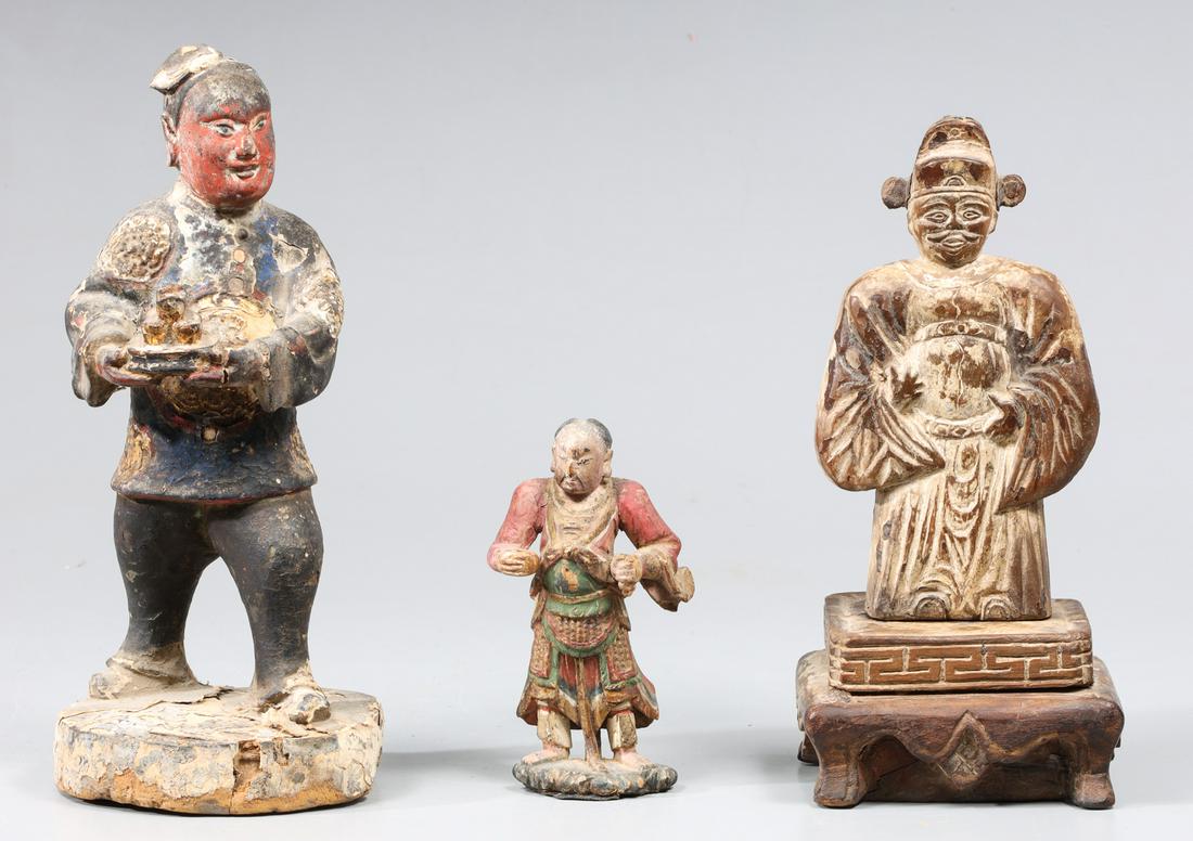 Group of Three Antique Chinese Carved Figures (1 of 2)