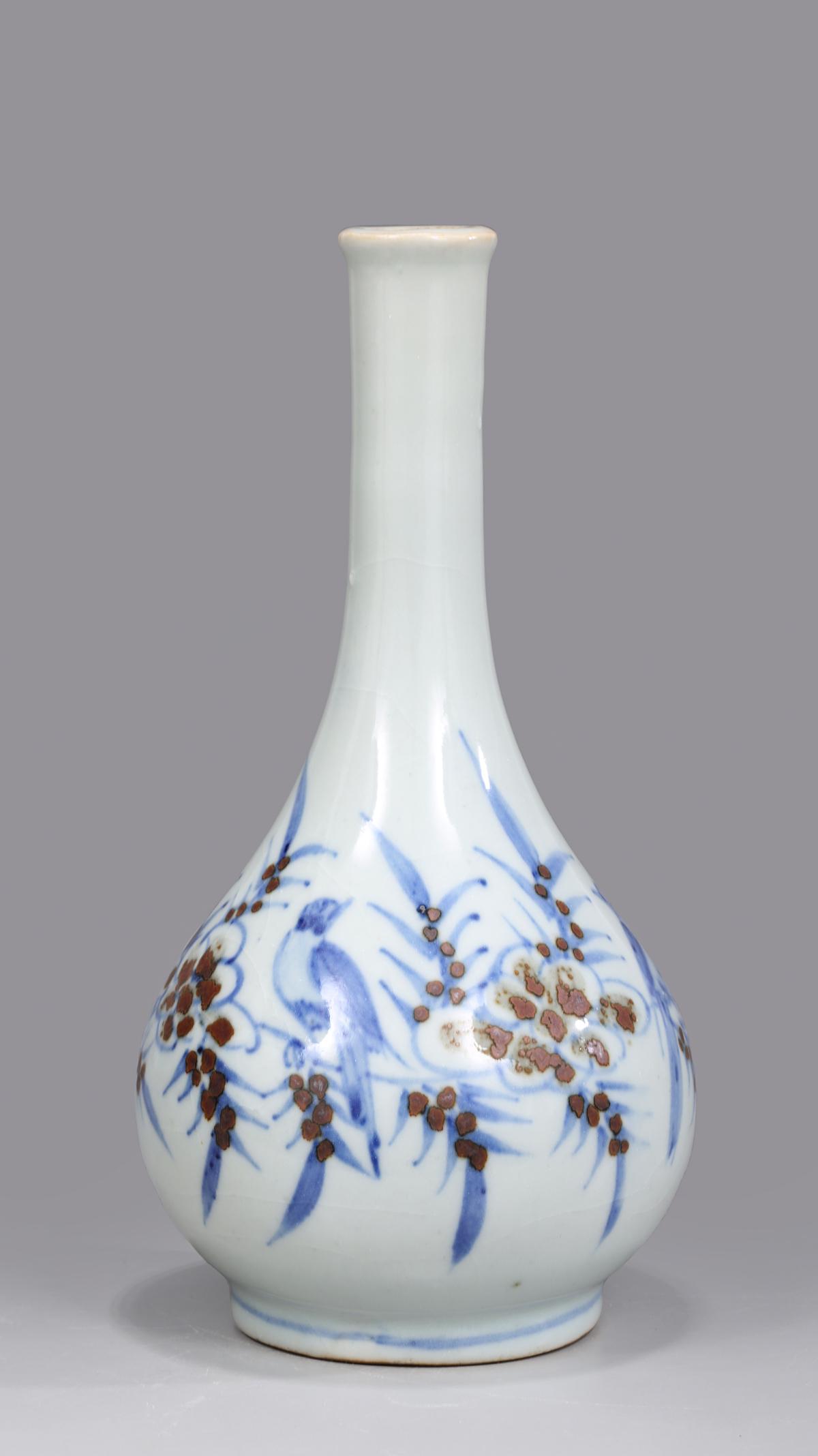 Korean Painted Porcelain Bottle Vase (1 of 4)