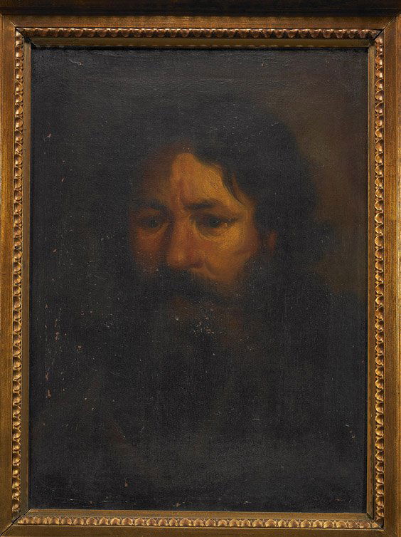 Antique Dutch School Portrait Oil Painting: Antique Dutch School Portrait Oil PaintingAntique Dutch school oil on canvas portrait of a bearded man (some wear and chips), Circa 17th Century; 19 1/2" x 14", framed (minor flaws to frame)