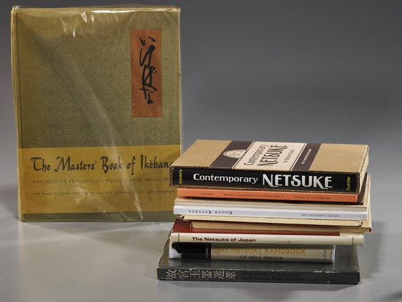 Collection of Asian Art Books: Collection of Asian Art Books Collection of Asian art books, including: The Masters Book of Ikebana; Contemporary Netsuke by Kinsey; 2 Christies London Bushell collection catalogues; Netsuke of Japan;