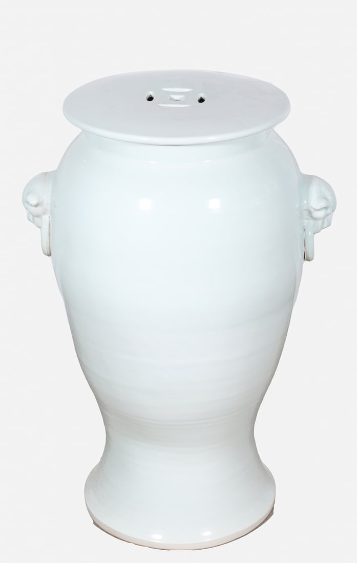 Large Chinese Ceramic Celadon Glaze Stand (1 of 3)