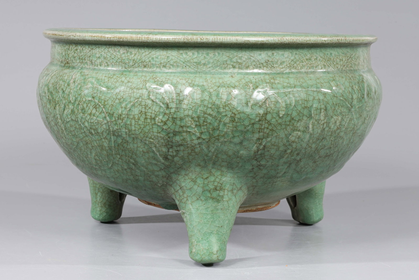 Large Chinese Celadon Glazed Tripod Censor (1 of 3)