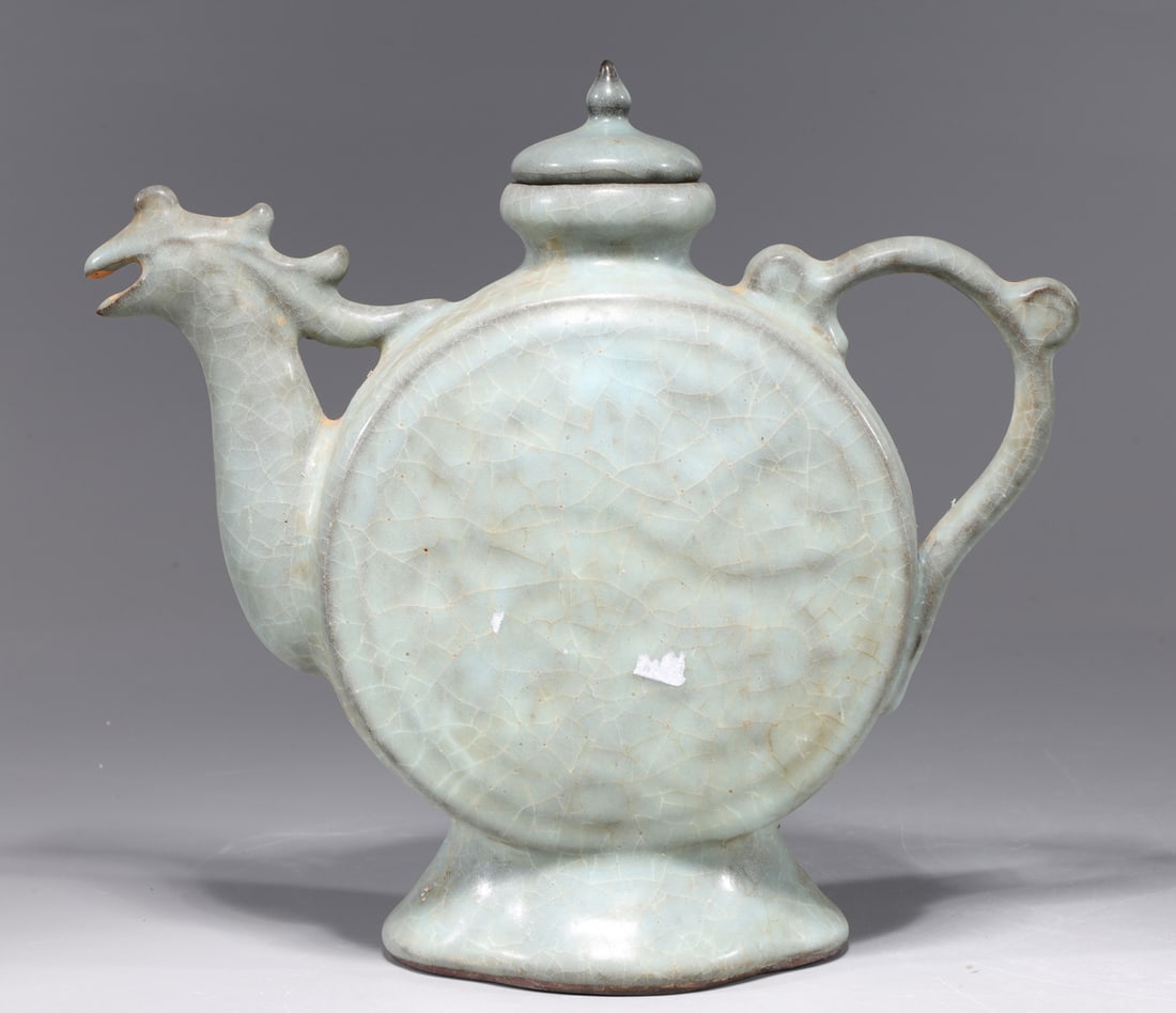Chinese Celadon Glazed Porcelain Covered Ewer (1 of 6)