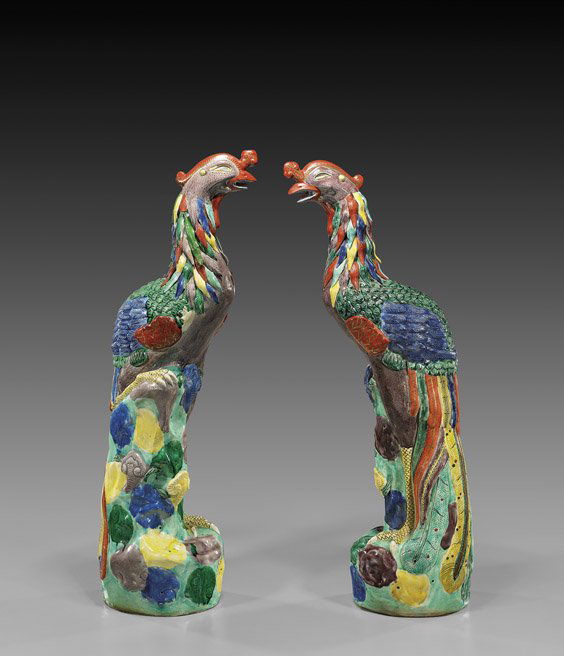 PAIR ANTIQUE PORCELAIN PHOENIX BIRDS Jul 08, 2012 I.M. Chait