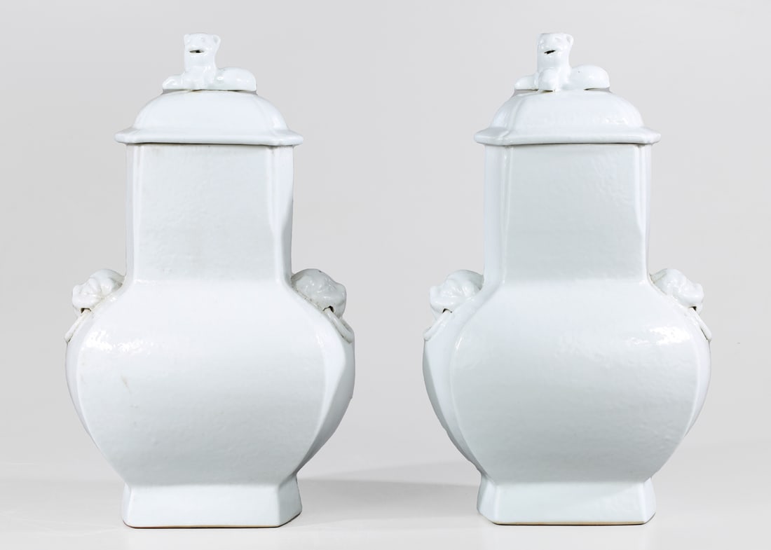 Pair Chinese Ceramic Covered Jar (1 of 4)