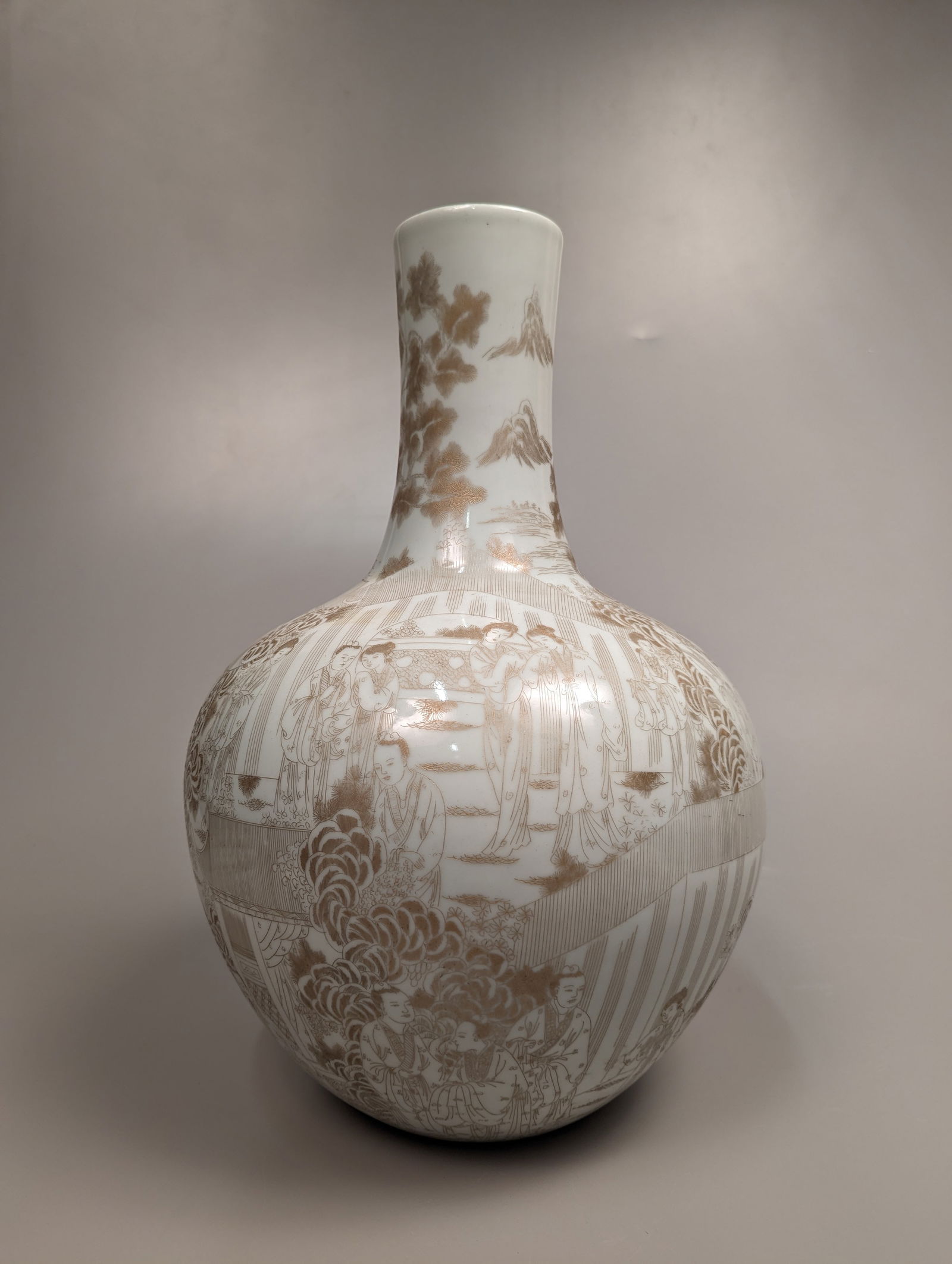 Large Qianlong-Style Gilt Enameled Bottle Vase (1 of 3)
