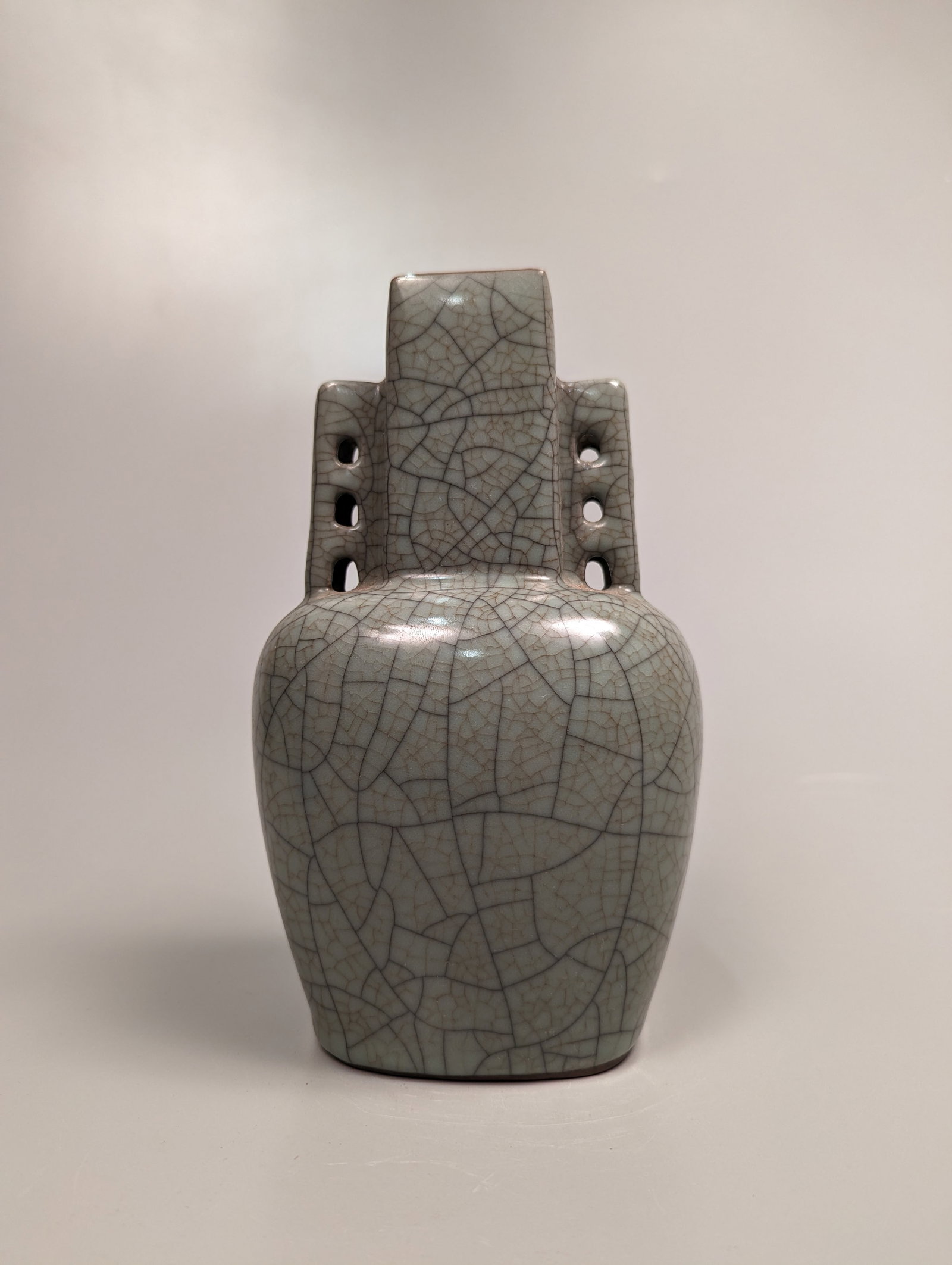 Song-Style Crackle Celadon Bell Form Vase (1 of 3)