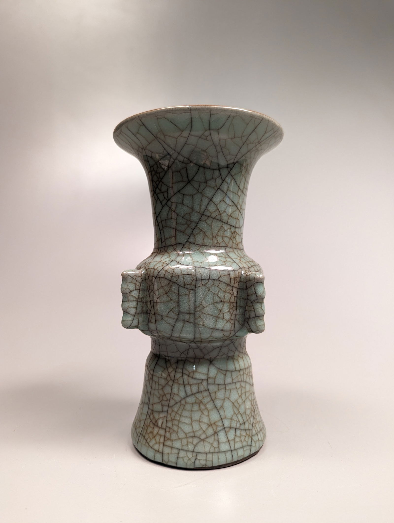 Song-Style Guan-Type Crackle Celadon Beaker Vase (1 of 3)