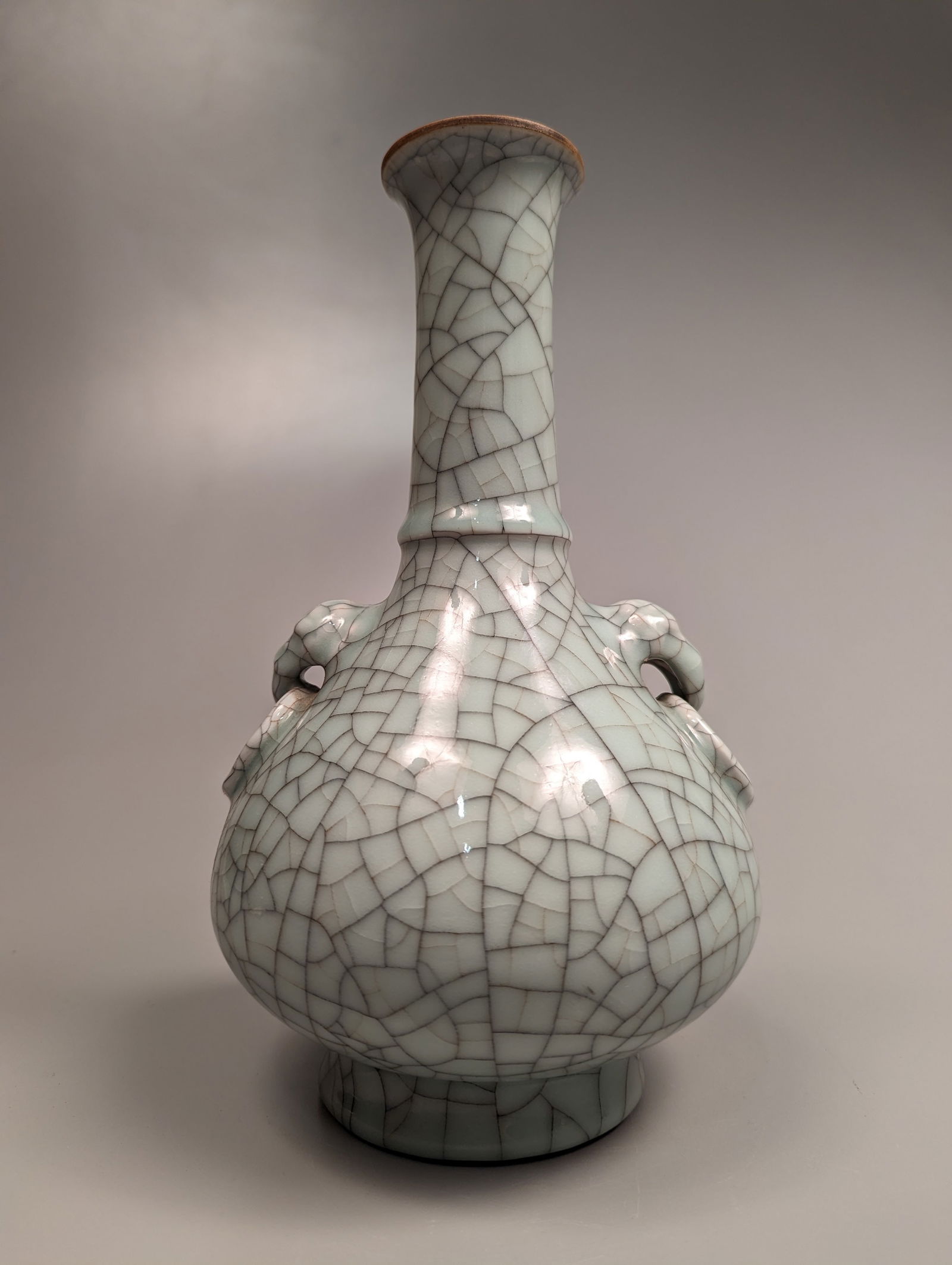 Song-Style Guan-Type Crackle Celadon Bottle Vase (1 of 4)