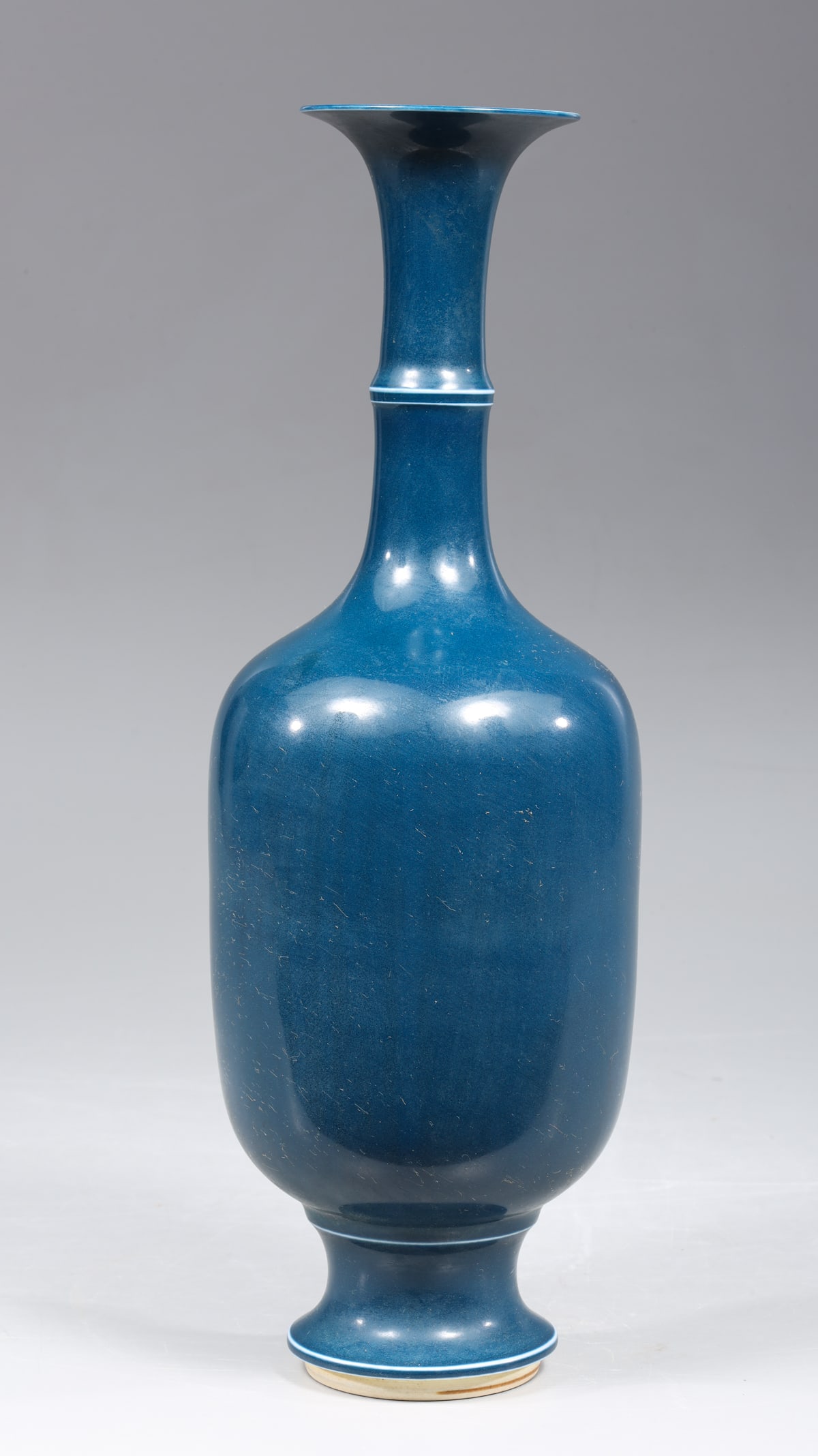 Chinese Navy Glaze Ceramic Vase (1 of 3)