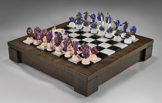 Exquisite Precious Gem Marine Life Chess Set