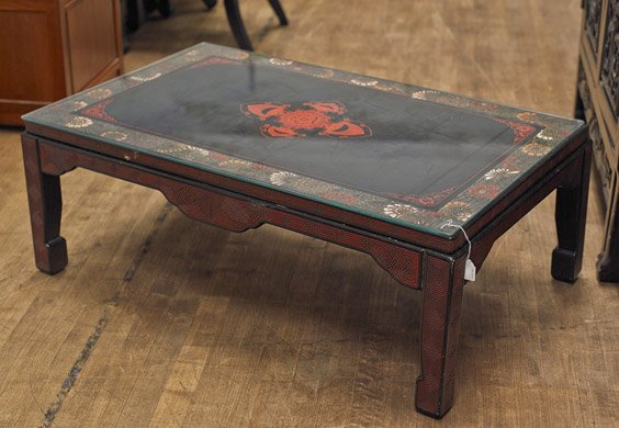 Chinese Lacquered Wood Coffee Table