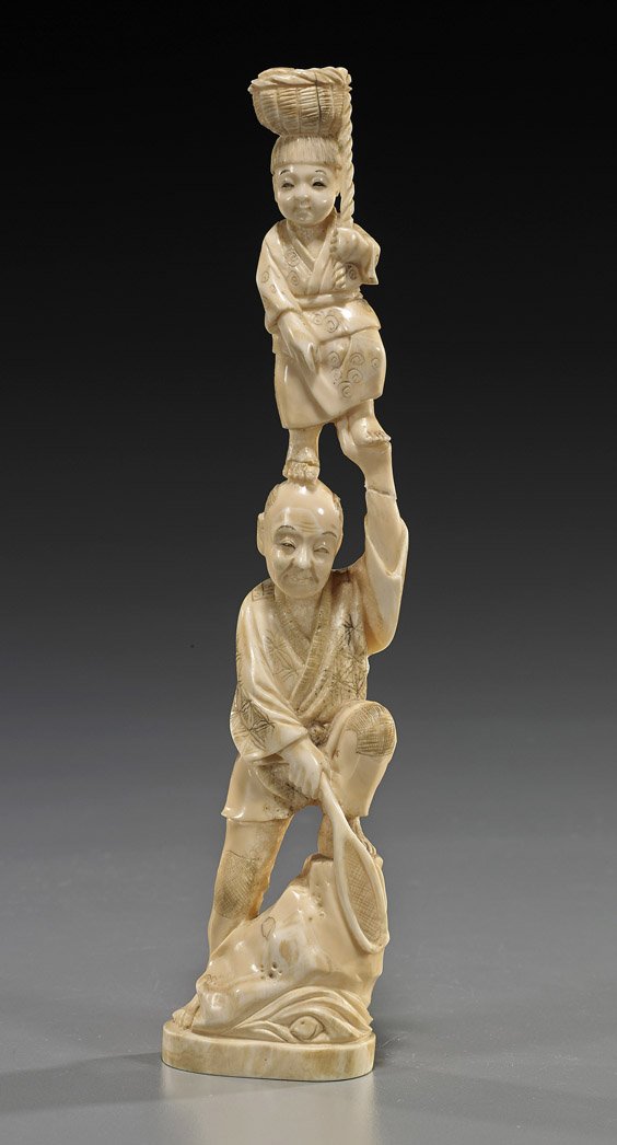 Antique Japanese Carved Ivory Figural Group Sep 08, 2013 I.M. Chait