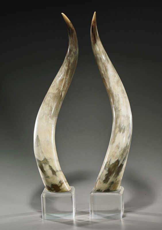 Pair Tall Polished Animal Horns Jan 12, 2014 I.M. Chait Gallery