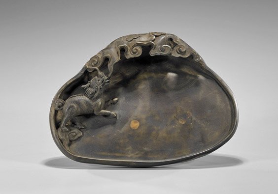 Chinese Carved Inkstone: Qilin (1 of 2)