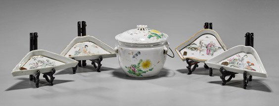 Five Antique Chinese Enameled Porcelains (1 of 1)