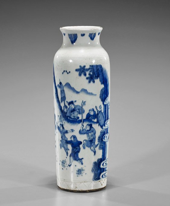 Kangxi-Style Blue & White Porcelain Vase (1 of 1)