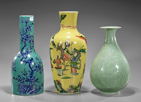 Three Tall Chinese Porcelain Vases (1 of 2)