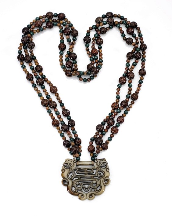 Chinese Carved Jade Lock Plaque (1 of 1)