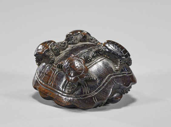 Carved Cherrywood Netsuke: Turtle (1 of 2)