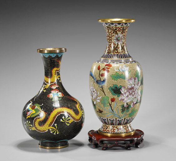 Two Antique Chinese Cloisonné Vases (1 of 1)