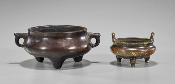 Two Chinese Bronze Tripod Censers (1 of 2)