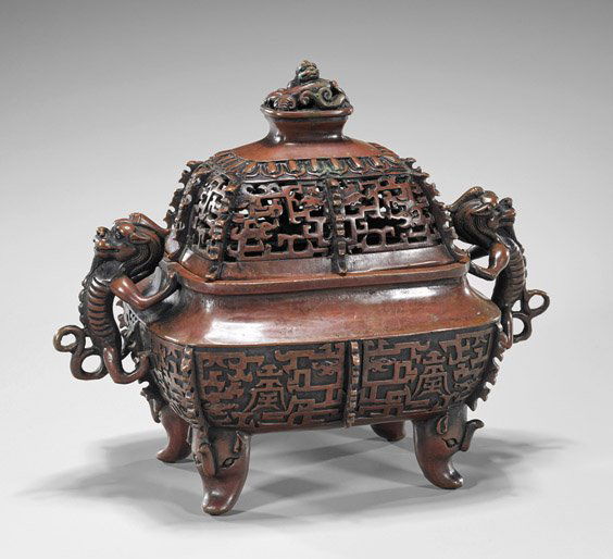 Chinese Bronze Covered Censer (1 of 2)