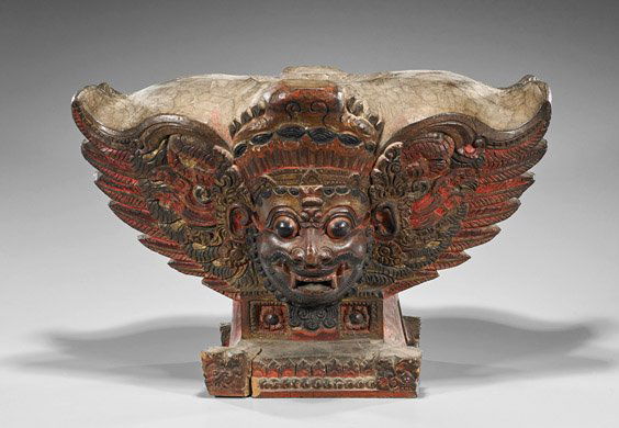 Antique Balinese Wood Demon Mask Base (1 of 1)