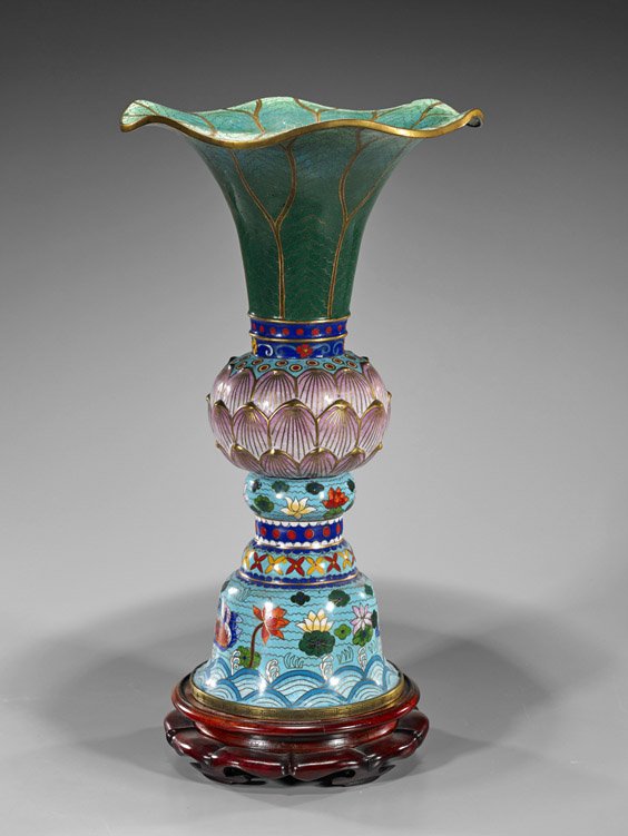 Tall Antique Chinese Cloisonné Vase (1 of 1)