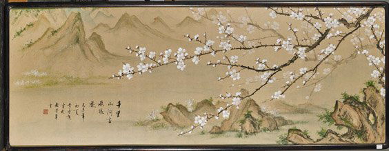Two Chinese Silk Paintings: Flowers (1 of 5)