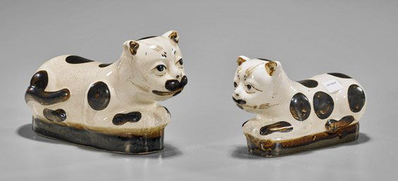Pair Chinese Cizhou Glazed Cat Pillows (1 of 1)
