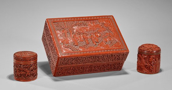 Three Chinese Cinnabar-Like Boxes (1 of 2)