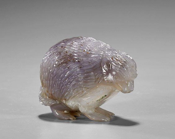 Chinese Carved Agate Porcupine (1 of 1)