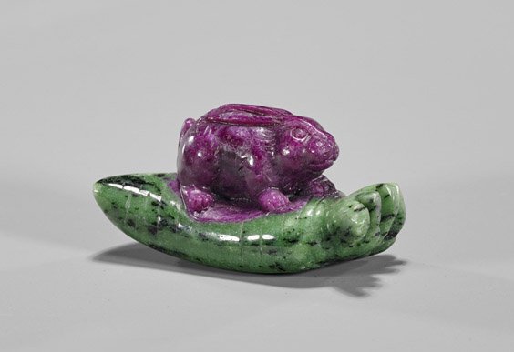 Small Carved Ruby Zoisite Rabbit (1 of 1)