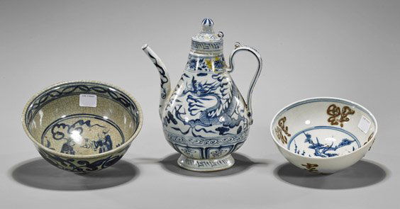 Three Chinese Blue & White Porcelains (1 of 2)