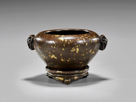 Chinese Gilt-Splash Bronze Censer (1 of 3)