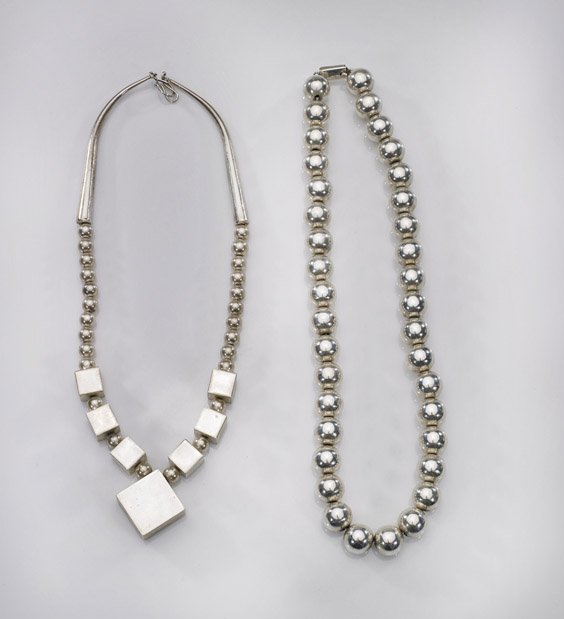 Two Vintage Sterling Silver Bead Necklaces (1 of 1)