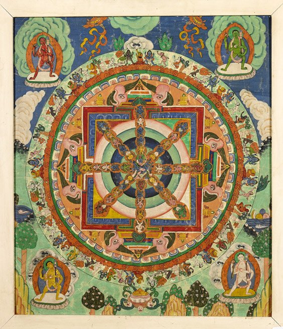 Antique Sino-Tibetan Thangka: Mandala (1 of 1)