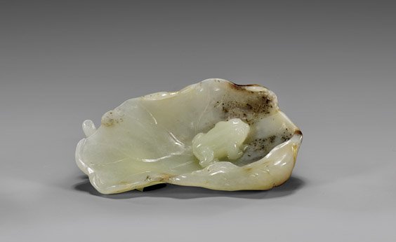 CARVED JADE LOTUS DISH (1 of 2)