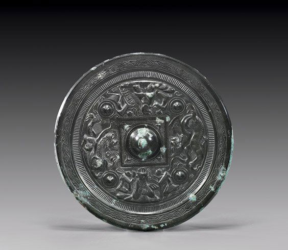 HAN-STYLE SILVERED BRONZE MIRROR (1 of 1)