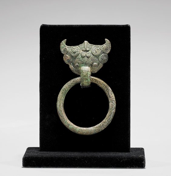 ZHOU DYNASTY BRONZE MASK HANDLE (1 of 1)