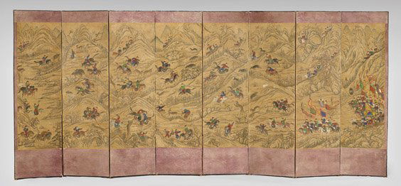 ANTIQUE KOREAN EIGHT PANEL-SCREEN (1 of 1)