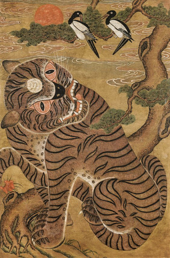 LARGE KOREAN WATERCOLOR: Tiger (1 of 1)