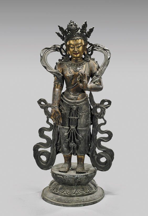 LIFE-SIZE CHINESE BRONZE DEITY (1 of 1)