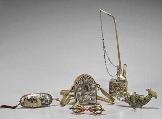 Five Asian Mixed Metal Objects (1 of 1)