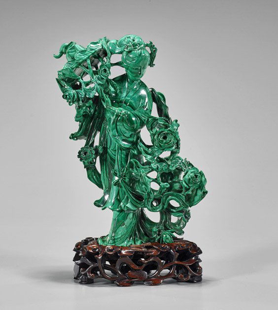 Chinese Carved Malachite Beauty (1 of 1)