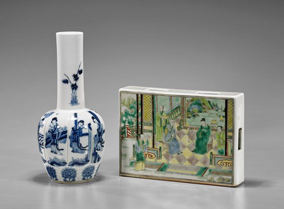 Chinese Porcelain Vase & Warmer (1 of 2)