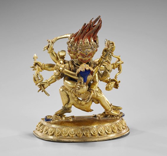 Sino-Tibetan Gilt Bronze Yamantaka (1 of 3)